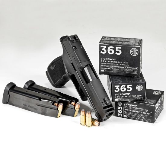 Picture of SIG P365 9MM 115GR ELITE V-CROWN JHP, DESIGNED FOR SHORT BARRELS, 20RD BOX