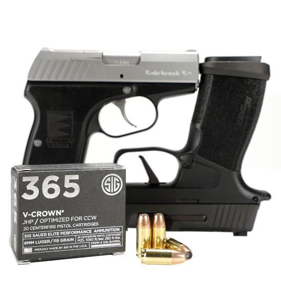 Picture of SIG P365 9MM 115GR ELITE V-CROWN JHP, DESIGNED FOR SHORT BARRELS, 20RD BOX