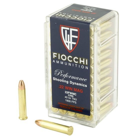 Picture of FIOCCHI 22WMR 40GR FMJ, 50RD/BOX