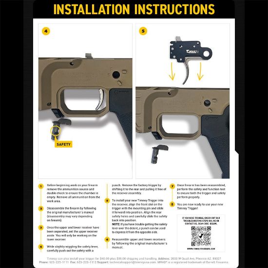 Picture of TIMNEY SINGLE STAGE TRIGGER FOR BARRETT MRAD