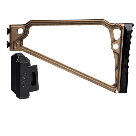 Picture of JMAC CUSTOMS TS-8RP FOLDING STOCK WITH RUBBER BUTTPAD FOR 4.5MM FOLDING AK, TAN