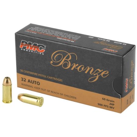 Picture of PMC BRONZE AMMUNITION 32ACP 60GR JACKETED HOLLOW POINT, 50RD/BOX