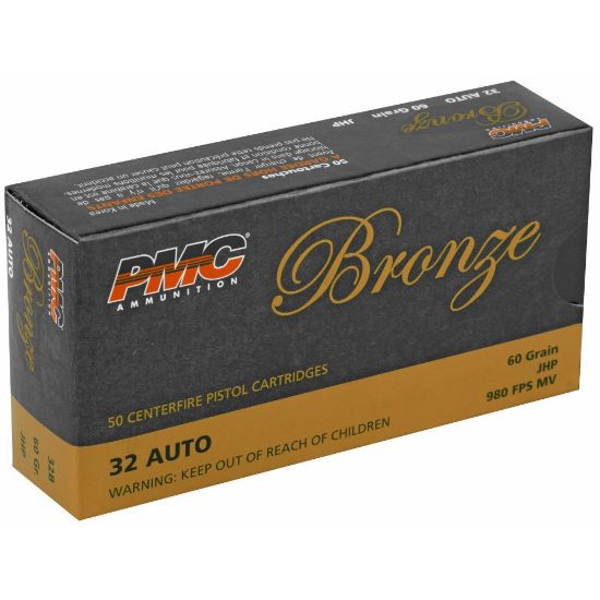 Picture of PMC BRONZE AMMUNITION 32ACP 60GR JACKETED HOLLOW POINT, 50RD/BOX
