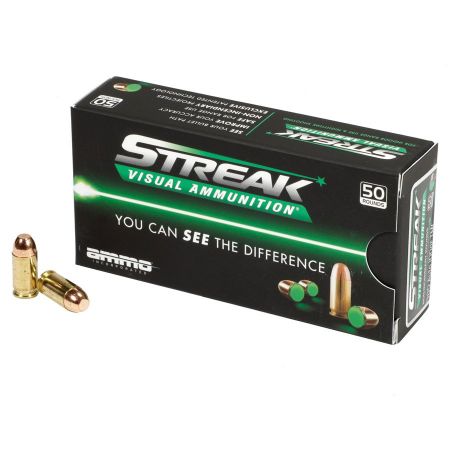 Picture of AMMO INC STREAK 380ACP 100GR TMC, NON-INCENDIARY TRACER, GREEN, 50RD BOX