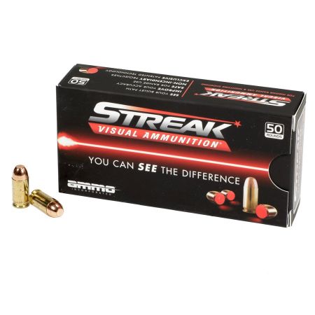 Picture of AMMO INC STREAK 380ACP 100GR TMC, NON-INCENDIARY TRACER, RED, 50RD BOX