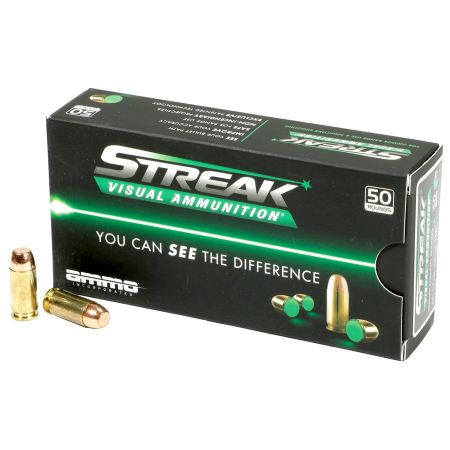 Picture of AMMO INC STREAK 40SW 180GR TMC, NON-INCENDIARY TRACER, GREEN, 50RD BOX