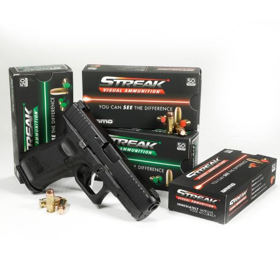 Picture of AMMO INC STREAK 40SW 180GR TMC, NON-INCENDIARY TRACER, GREEN, 50RD BOX