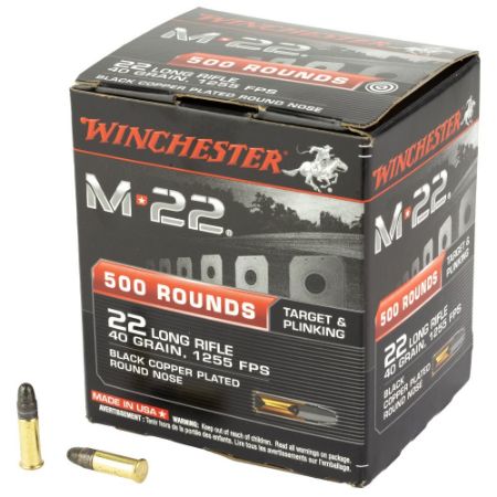 Picture of WINCHESTER M-22 .22LR 40GR COPPER PLATED ROUND NOSE, 500RD BOX