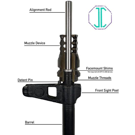 Picture of JMAC CUSTOMS 360 MUZZLE BRAKE 1/2-28, X37 FACEMOUNT