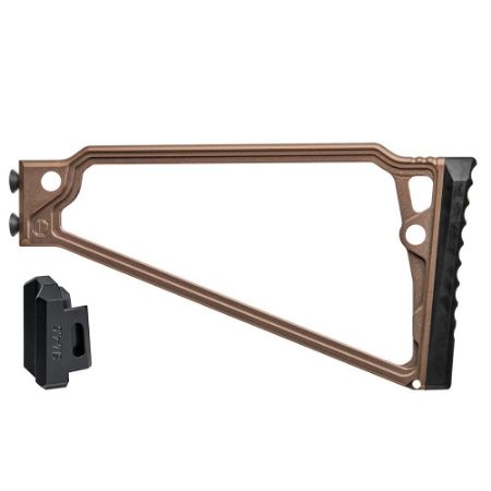 Picture of JMAC CUSTOMS TS-9RP FOLDING STOCK WITH RUBBER BUTTPAD FOR 4.5MM FOLDING AK, TAN