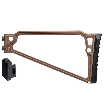 Picture of JMAC CUSTOMS TS-9RP FOLDING STOCK WITH RUBBER BUTTPAD FOR 5.5MM FOLDING AK, TAN