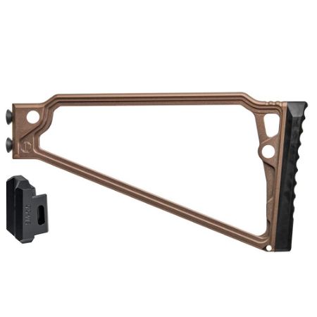 Picture of JMAC CUSTOMS TS-9RP FOLDING STOCK WITH RUBBER BUTTPAD FOR 5.5MM FOLDING AK, TAN