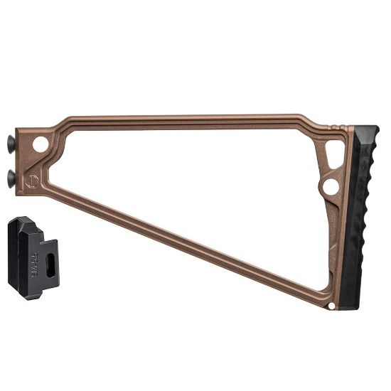 Picture of JMAC CUSTOMS TS-9RP FOLDING STOCK WITH RUBBER BUTTPAD FOR 5.5MM FOLDING AK, TAN