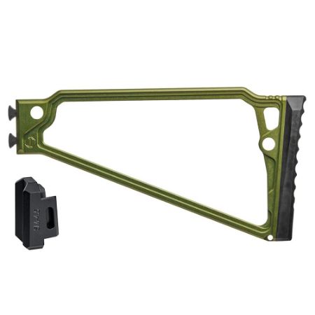 Picture of JMAC CUSTOMS TS-9RP FOLDING STOCK WITH RUBBER BUTTPAD FOR 4.5MM FOLDING AK, GREEN