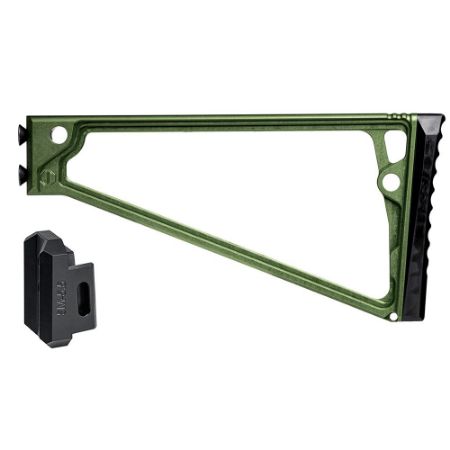 Picture of JMAC CUSTOMS TS-9P WITH RUBBER BUTTPAD FOR 5.5MM FOLDING AK, GREEN