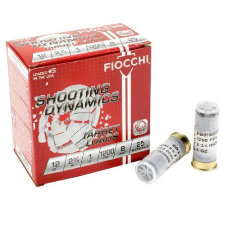 Picture of FIOCCHI 12GA 2.75" 1OZ #8-SHOT 1200FPS, 25RD BOX