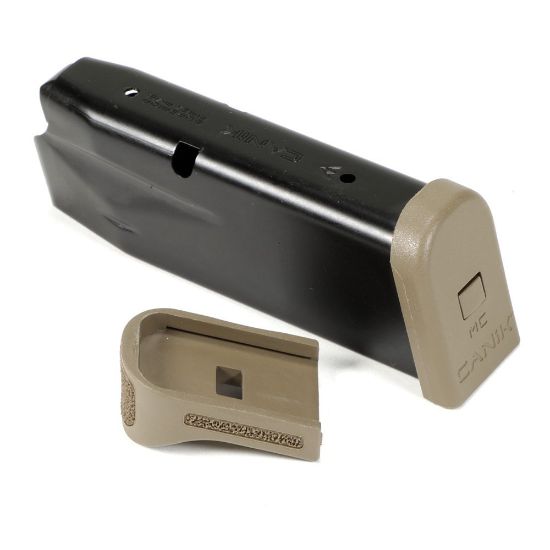Picture of CANIK METE MC9 9MM 12RD MAGAZINE NEW, FINGER REST & FLUSH BASEPLATES, FDE