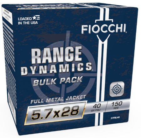 Picture of FIOCCHI RANGE DYNAMICS 5.7X28 40GR FMJ, 150RD BULK BOX