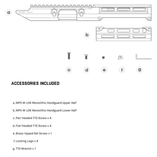 Picture of UTG PRO MP5 M-LOK HANDGUARD WITH PICATINNY RECEIVER COVER 