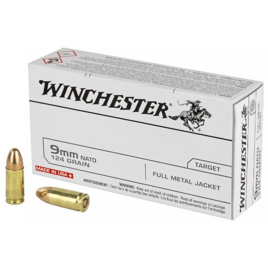 Picture of WINCHESTER 9MM NATO 124GR FMJ, 50RD BOX