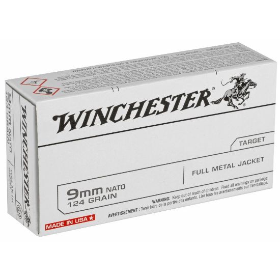 Picture of WINCHESTER 9MM NATO 124GR FMJ, 50RD BOX