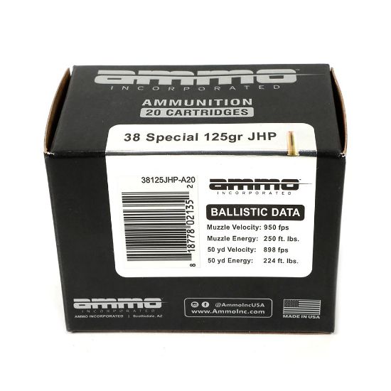 Picture of AMMO INC 38 SPECIAL 125GR JHP, 20RD BOX