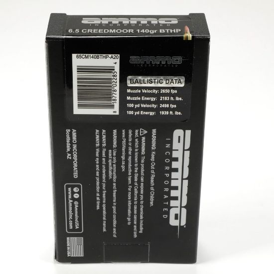 Picture of AMMO INC MATCH 6.5 CREEDMOOR 140GR BTHP, 20RD BOX