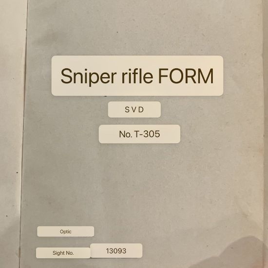 Picture of MATCHING RUSSIAN SVD & PSO-1 LOG BOOK AND EQUIPMENT SCHEDULE, RARE