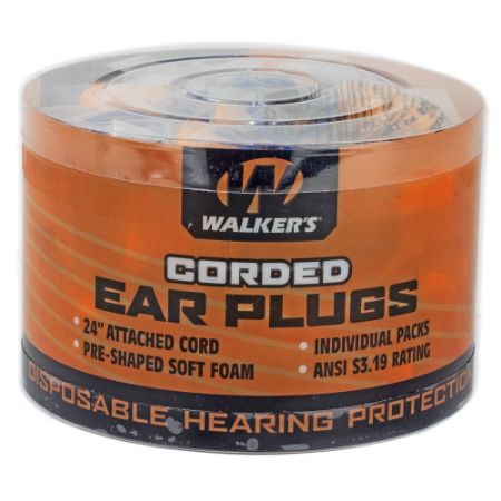Picture of WALKER'S FOAM EAR PLUGS, 50 INDIVIDUALLY PACKAGED PAIRS