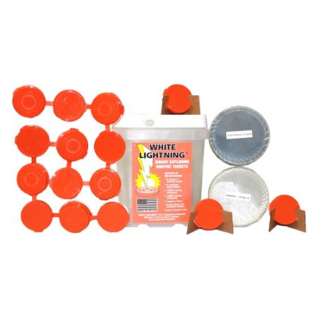Tannerite White Lightning Rimfire Target Kit, 15 Targets and Holders, 15-Pack, 15/pk, 736211090669, TANN-WLK, RTG Parts