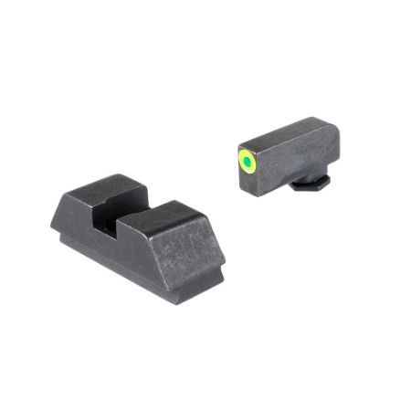 Picture of AMERIGLO 1L TALL OPTIC COMPATIBLE SIGHT SET FOR GLOCK 43X/48 MOS, GREEN TRITIUM W/ LUMIGREEN OUTLINE, BLACK REAR, 