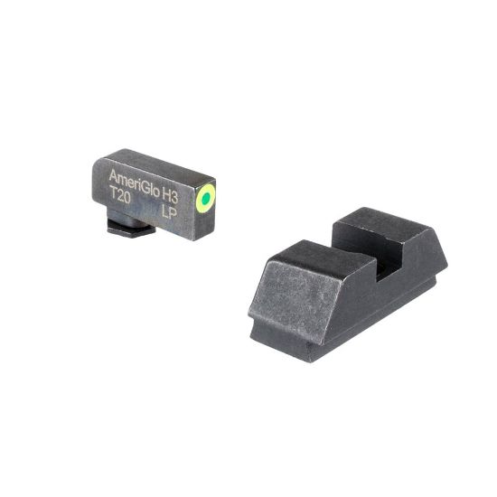 Picture of AMERIGLO 1L TALL OPTIC COMPATIBLE SIGHT SET FOR GLOCK 43X/48 MOS, GREEN TRITIUM W/ LUMIGREEN OUTLINE, BLACK REAR, 