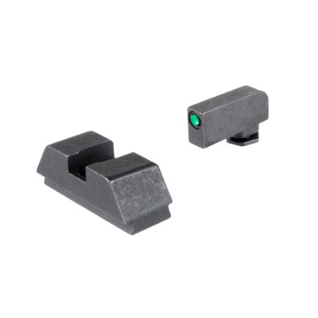 Picture of AMERIGLO 1L TALL OPTIC COMPATIBLE SIGHT SET FOR GLOCK 43X/48 MOS, GREEN TRITIUM W/ BLACK OUTLINE, BLACK REAR, 