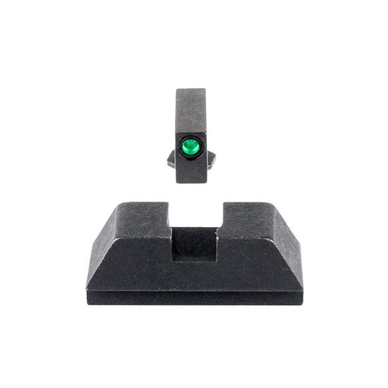 Picture of AMERIGLO 1L TALL OPTIC COMPATIBLE SIGHT SET FOR GLOCK 43X/48 MOS, GREEN TRITIUM W/ BLACK OUTLINE, BLACK REAR, 