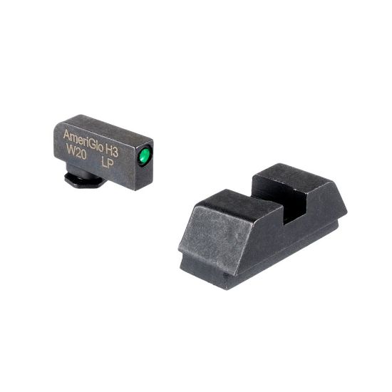Picture of AMERIGLO 1L TALL OPTIC COMPATIBLE SIGHT SET FOR GLOCK 43X/48 MOS, GREEN TRITIUM W/ BLACK OUTLINE, BLACK REAR, 