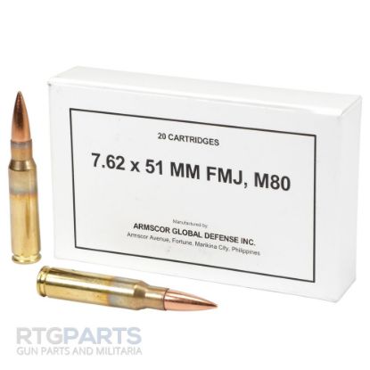 Picture of ARMSCOR 7.62x51MM 147GR FMJ M80, 20RD BOX