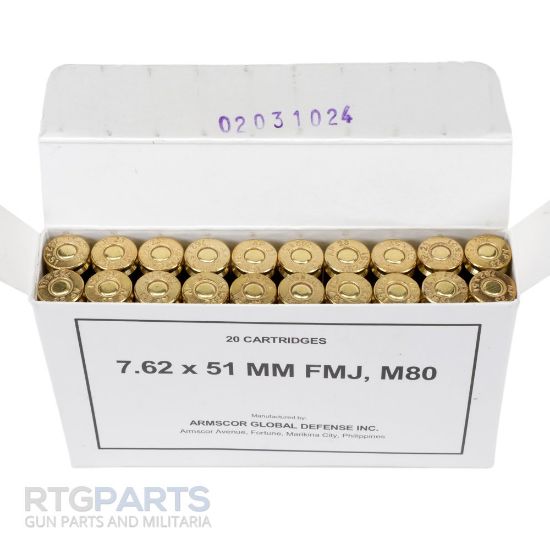 Picture of ARMSCOR 7.62x51MM 147GR FMJ M80, 20RD BOX