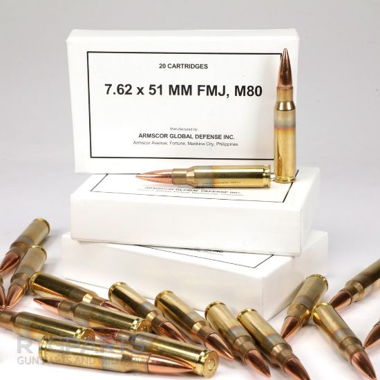Picture of ARMSCOR 7.62x51MM 147GR FMJ M80, 20RD BOX