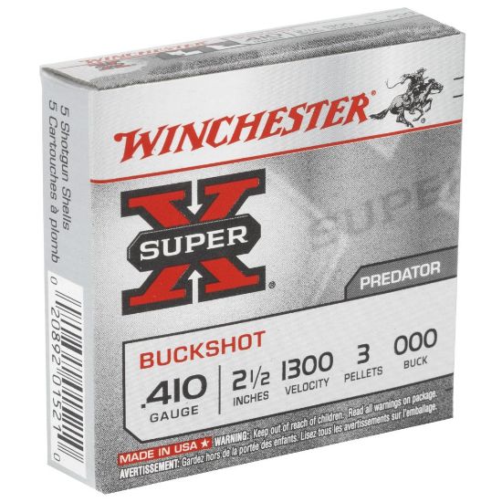 Picture of WINCHESTER SUPER-X 410GA 2.5" 000 BUCKSHOT, 3 PELLETS, 5/BOX
