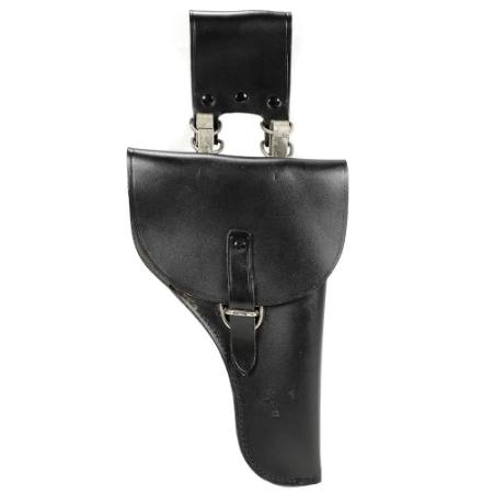 Picture of ITALIAN BLACK LEATHER HOLSTER W/ MAG POUCH AND BELT CLIPS