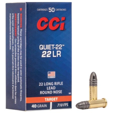 Picture of CCI QUIET-22 .22LR 40GR ROUND NOSE, 50RD/BOX