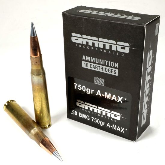 Picture of AMMO INC MATCH 50BMG 750GR A-MAX, 10RD BOX