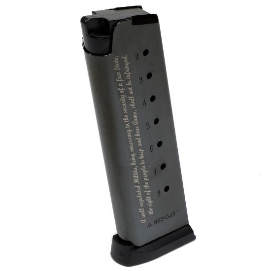 Picture of 1911 GOVERNMENT .45ACP 8RD 2ND AMENDMENT ENGRAVED MAGAZINE, MEC-GAR