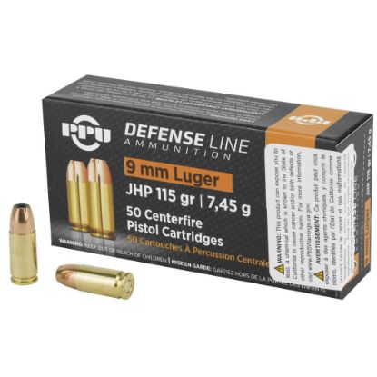 Picture of PRVI PARTIZAN HANDGUN DEFENSE 9MM 115GR JHP, 50RD BOX