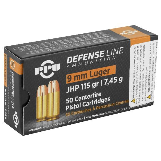 Picture of PRVI PARTIZAN HANDGUN DEFENSE 9MM 115GR JHP, 50RD BOX