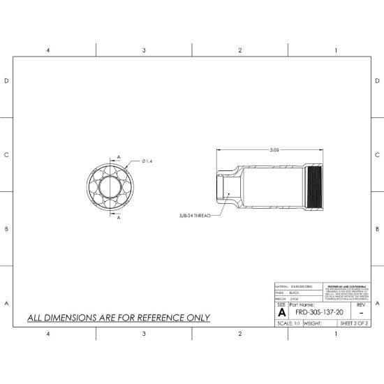 Picture of JMAC CUSTOMS FLASH REDUCTION DEVICE 5/8X24, 9MM BORE