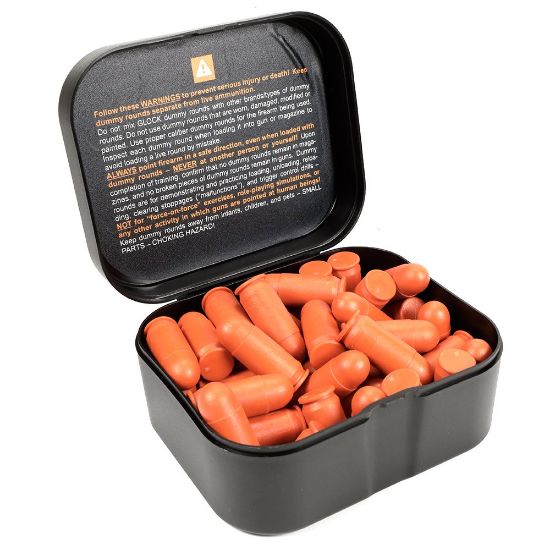 Picture of GLOCK 45ACP DUMMY ROUNDS, 50-PACK, MATTE ORANGE, WITH CASE