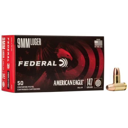 Picture of FEDERAL AMERICAN EAGLE 9MM 147GR FP SUB-SONIC, 50RD/BOX