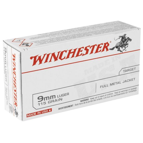 Picture of WINCHESTER USA 9MM 115GR FMJ, 50RD BOX