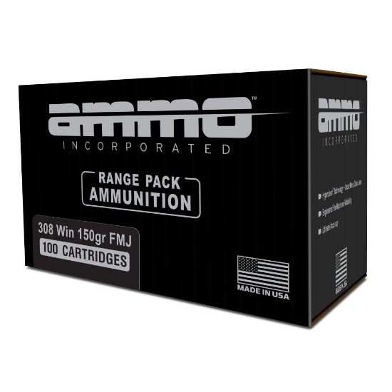 Picture of AMMO INC RANGE 308 WINCHESTER 150GR FMJ, 100RD BULK BOX